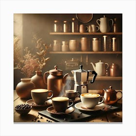 Sunlit Coffee Ambiance Canvas Print