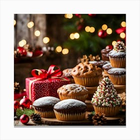 Christmas Cupcakes Canvas Print