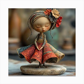 Little Girl In A Dress Canvas Print