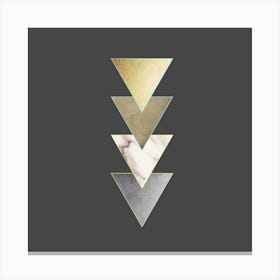 Gold And Silver Triangles - Geometric Pattern Canvas Print