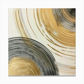 Gold And Black Swirls 1 Canvas Print