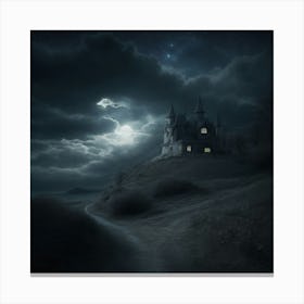 Dark Castle In The Night Canvas Print