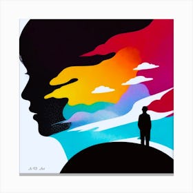Mother Remembering Her Lost Son - Vivid Colorful Cloud Illustration Canvas Print
