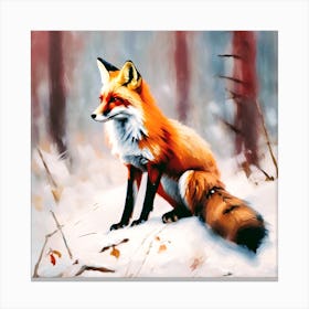 Red Fox In The Snow Canvas Print