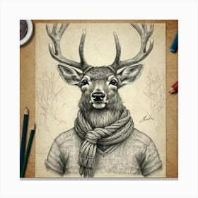 Deer Portrait 8 Canvas Print