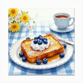 Blueberry French Toast Kitchen Art Leinwandbild