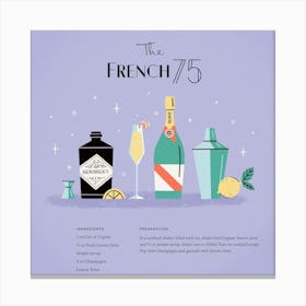 French 75 Cocktail – Art Print Canvas Print