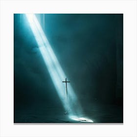 Cross In The Fog Canvas Print