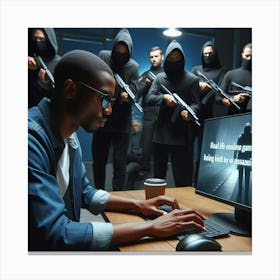 Computer Hacker Canvas Print