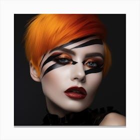 Beautiful Woman With Orange Hair Canvas Print