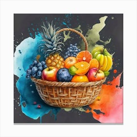 A basket full of fresh and delicious fruits and vegetables 7 Canvas Print