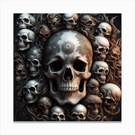 A Detailed Studio Photograph Highlighting Trending Artstation Elements Such As A Skull Demon Ghost 186565094 Canvas Print