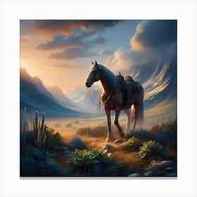 Horse In The Desert Canvas Print