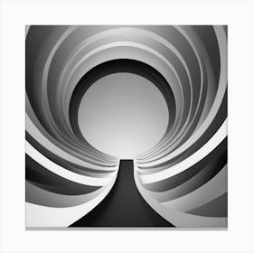 Abstract Black And White Tunnel Canvas Print