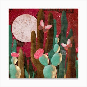 Desert Magic Moon Square Canvas Print
