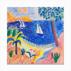 Seaside Doodle Matisse Style 9 Canvas Print