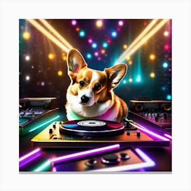 Corgi Dj 3 Canvas Print