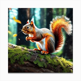 Squirrel In The Forest 428 Canvas Print