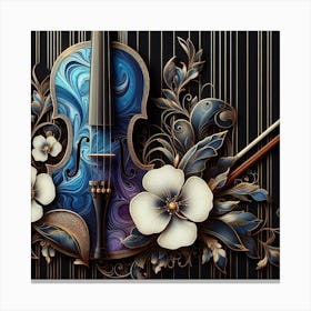 Violin And Flowers Canvas Print