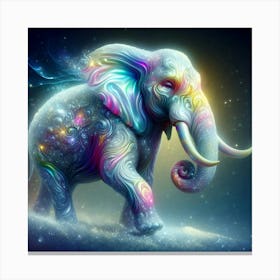 Elephant In Space Canvas Print