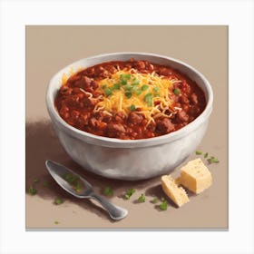 200852 Bowl Of Hearty Chili With Tender Chunks Of Beef, R Xl 1024 V1 0 Canvas Print