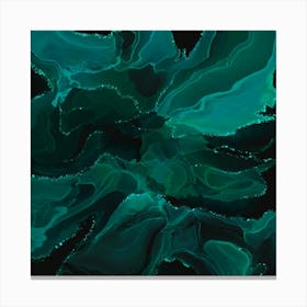 Deep Green, Abstract Elegance Canvas Print