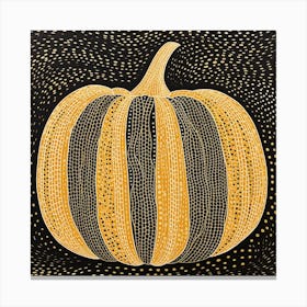 Yayoi Kusama Inspired Pumpkin Black And Orange 5 Canvas Print