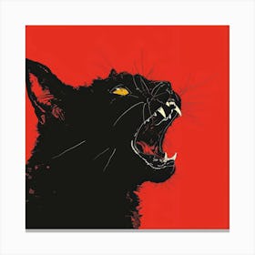 Black Cat Roaring 6 Canvas Print