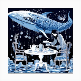 Tea With A Whale Canvas Print