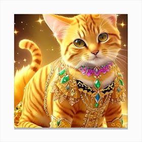 Cat In Gold Canvas Print