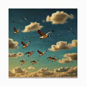 Canadian Geese Flying Canvas Print