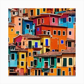 Colorful Houses In Venice Canvas Print