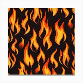 Flames On Black Background 41 Canvas Print