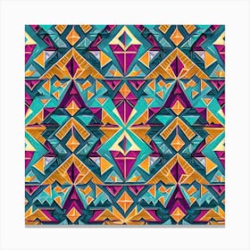 Firefly Beautiful Modern Abstract Detailed Native American Tribal Pattern And Symbols With Uniformed (2) 1 Canvas Print