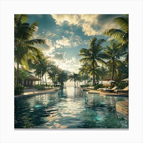Pool At The Resort Canvas Print