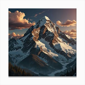 Mountain Range At Sunset Canvas Print