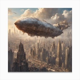 70169 Massive Airship Floating Above A Sprawling Metropo Xl 1024 V1 0 Canvas Print