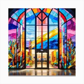 Stained Glass Of Walmart Canvas Print