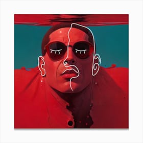 Swimming In Red Water Canvas Print
