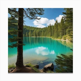 Blue Lake In The Mountains 1 Canvas Print