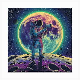 Photographer Astronaut On The Moon Canvas Print