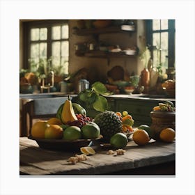 Kitchen With Fruit 1 Canvas Print