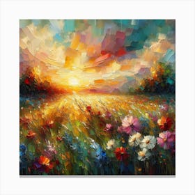 Sunset In The Meadow 2 Canvas Print