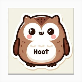 Cute Owl Sticker Canvas Print