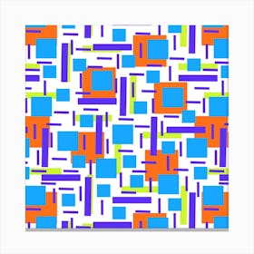 Shapely Overlap Navy Turquoise Orange Geometric Abstract 1 Canvas Print