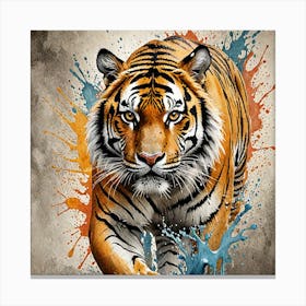 Water Colored Wall Painting Of A Tiger Water Color Spray 32k Resolution 2836453673(1) Canvas Print