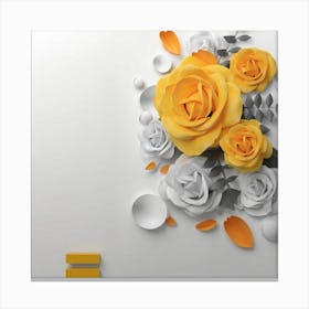 Spring flowers on a bright white wall, 8 Canvas Print