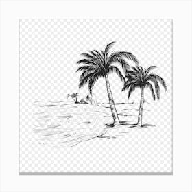 Palm Trees In The Sand Canvas Print