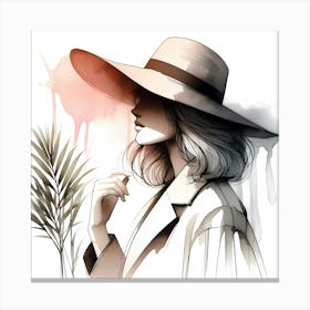 Girl In A Hat Canvas Print