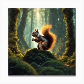 Squirrel In The Forest 40 Canvas Print